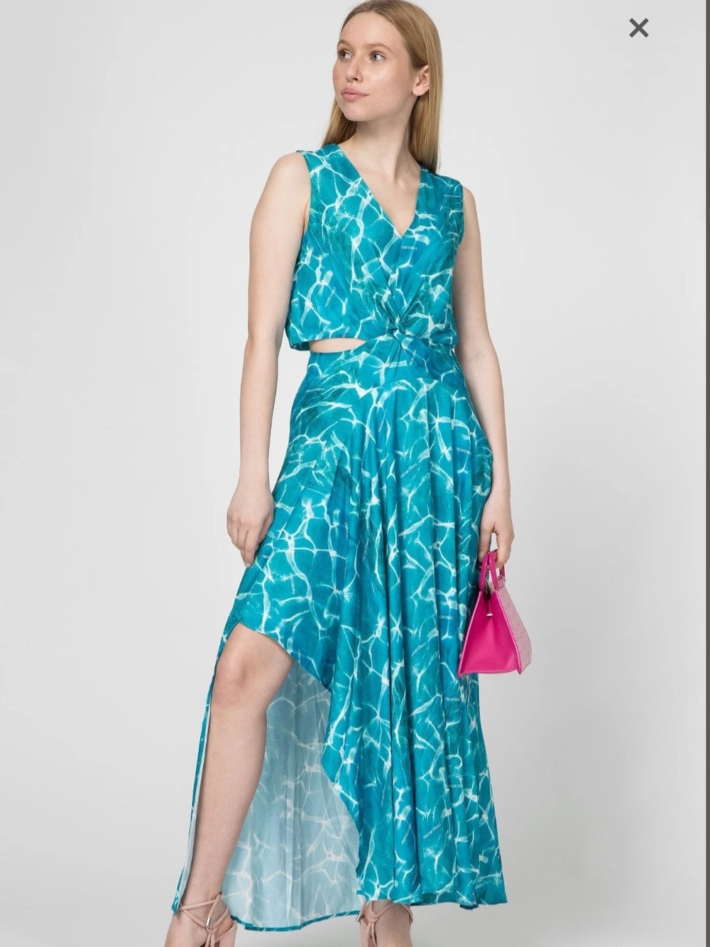 Maje Poolside Stories Cutout Maxi Dress
